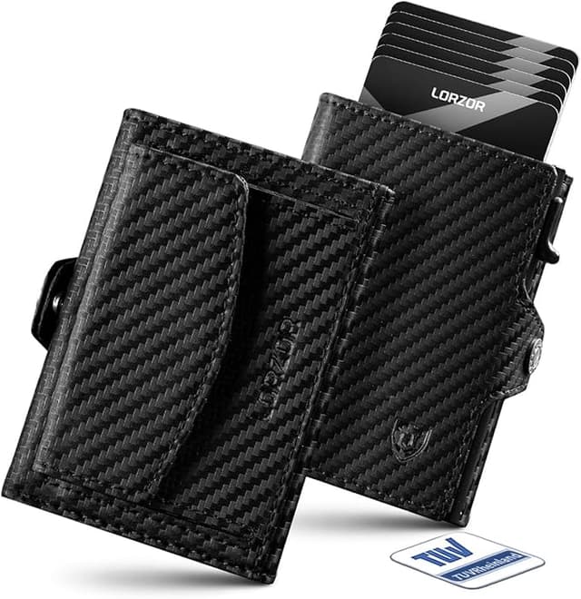 Detalle de LORZOR Carteras Hombre Pequeñas con RFID y Monedero