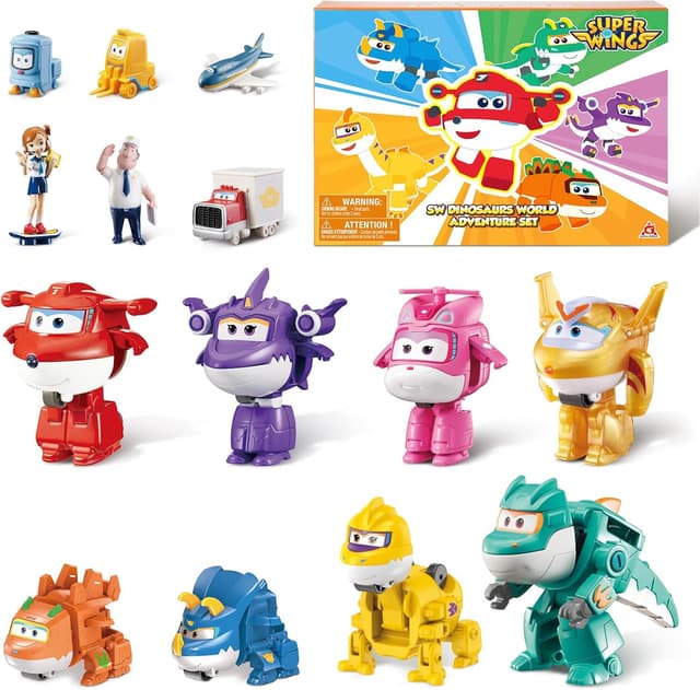 Thumbnail 6 de Super Wings World Airport Crew Verwandlungsroboter-Set