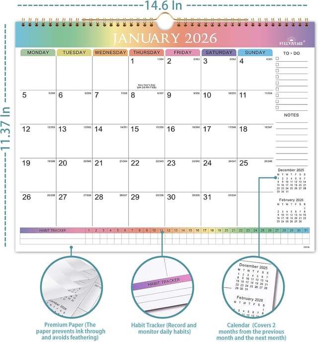 Detalle de 2026 Calendar UK wall calendar 📆