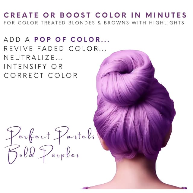 Detalle 2 de Watercolors Intense Color Depositing Shampoo (Purple) – Semi-Permanent Color Refresher, 8.5 oz