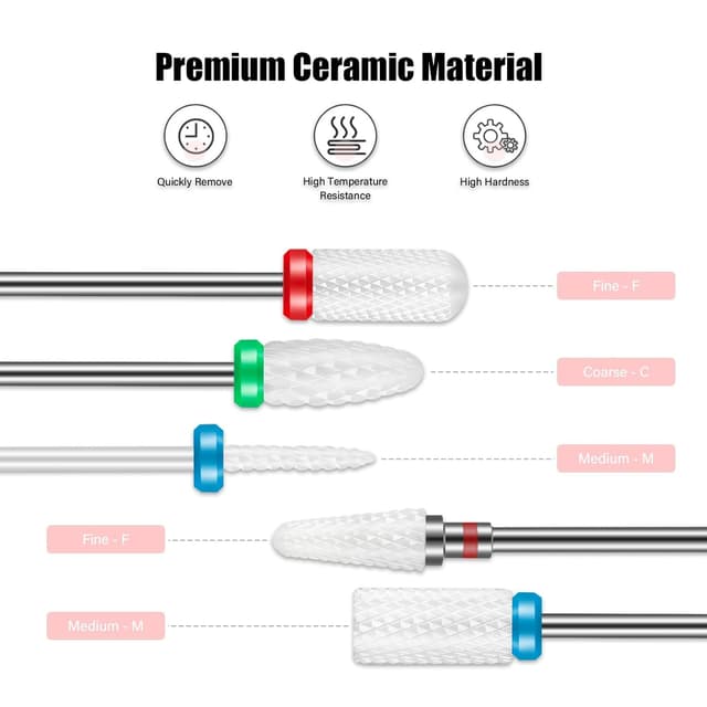 Detalle de Keramik-Nagelbohrer-Set 3/32 für Acrylnägel