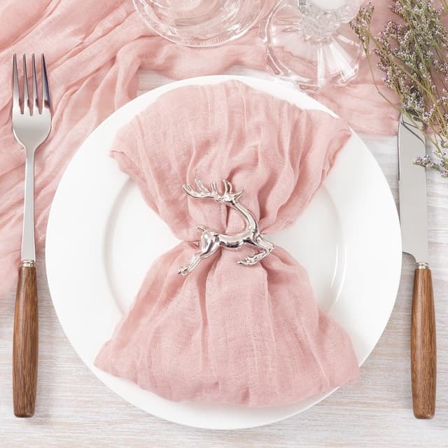 Thumbnail 4 de Socomi Pink Cheesecloth Napkins 21x21
