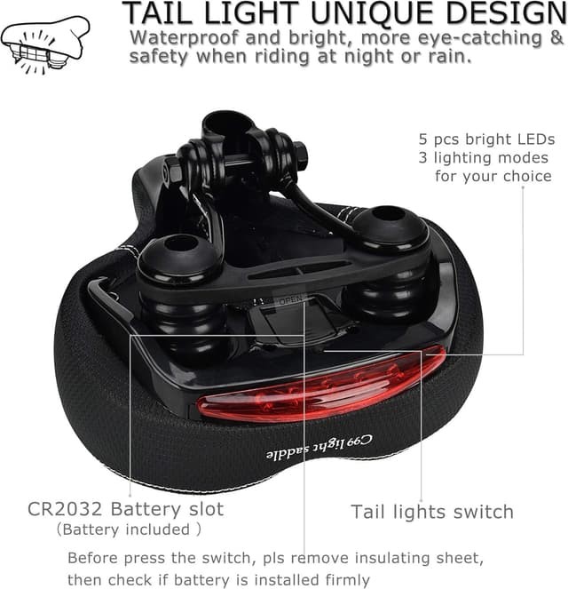 Detalle de DAWAY C99 bike seat with memory foam