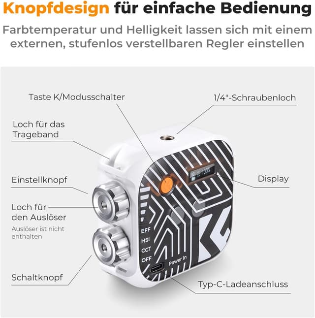 Thumbnail 1 de K&F CONCEPT 60 LED RGB Videolicht 2000mAh đ„