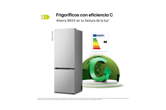 Detalle 1 de LG GBBW726CMB Frigorífico combi 465 L, 2,03 m