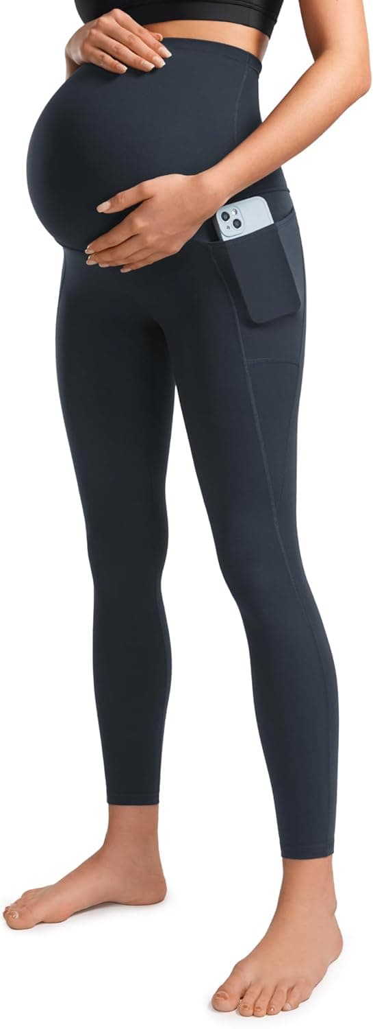 Detalle de CRZ YOGA Butterluxe leggings premaman con tasche per allenamento yoga (63 cm)
