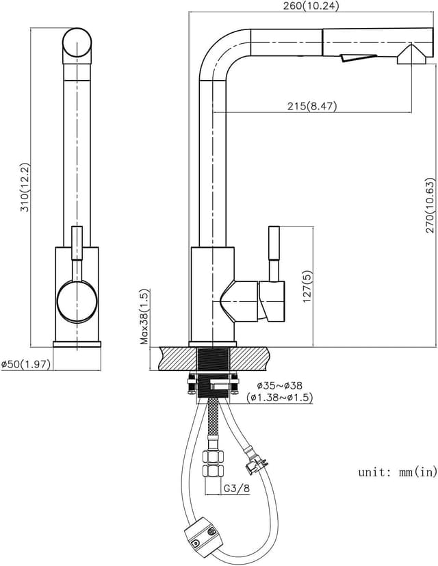Thumbnail 2 de CECIPA X203B Grifo de Cocina 360° Negro