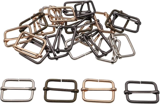 Detalle de YIGUANXIN 60pc Metal Slides Buckle Rectangle Adjusters (25mm) in Silver, Bronze, Gold & Gun-Black