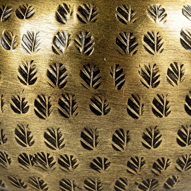 Thumbnail 3 de Round Hammered Metal Container Bird Finial Brass Finish 🏺