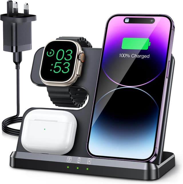 Detalle de JARGOU 3-in-1 Wireless Charging Station for iPhone 17 Pro Max