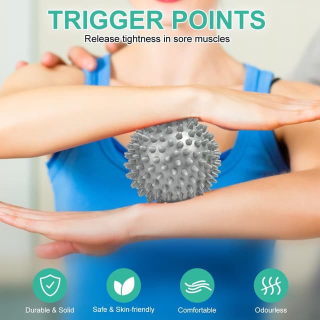 Detalle de URAQT set da 3 palline massaggianti per automassaggio muscolare (diametri 6,3 cm, 7,5 cm, 7,4 cm)