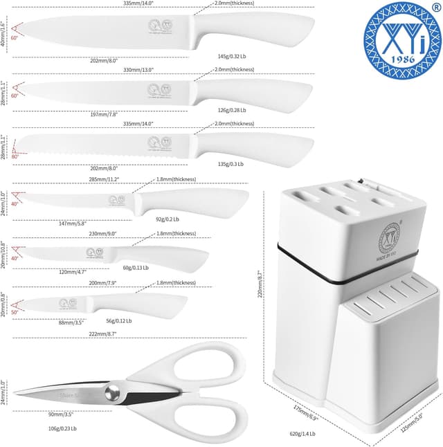 Thumbnail 1 de XYJ Juego de cuchillos de cocina profesional con soporte 🔪