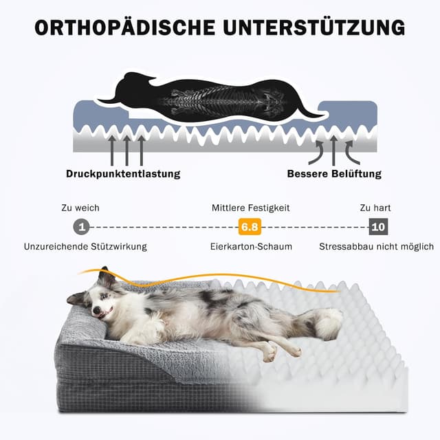 Detalle 2 de FURTIME Orthopädisches Hundebett 89×64×18 cm