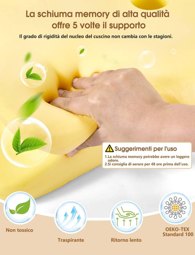 Thumbnail 6 de Levesolls Cuscino Cervicale 61x41 cm Memory Foam