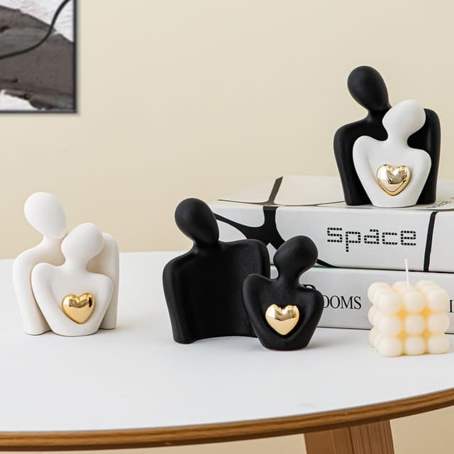 Detalle 2 de LCCCK Mini Keramik Paarfigur mit Herz 8 cm