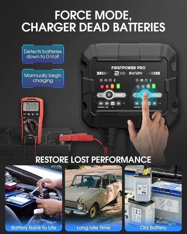 Detalle 2 de 2-Bank 4A Trickle Charger 12V for Car Battery