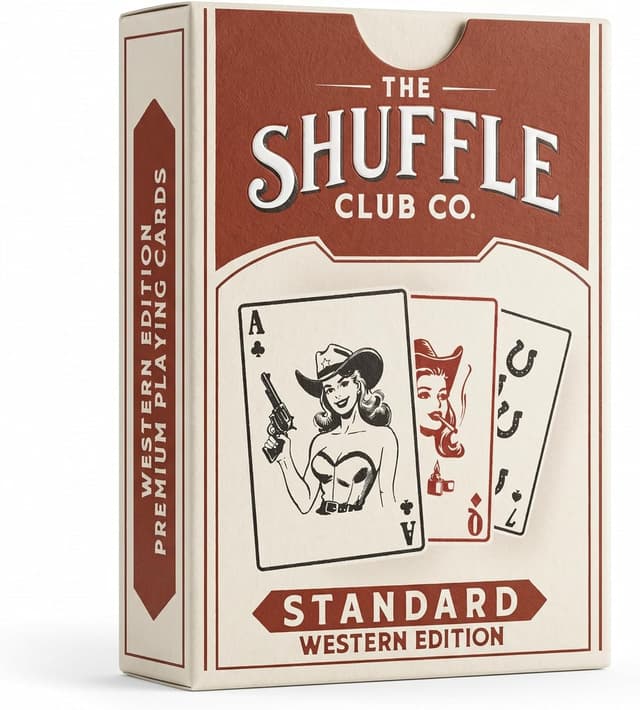 Detalle de Shuffle Club Co Western Playing Cards – Hand-Illustrated Wild West Deck (Made in the USA)