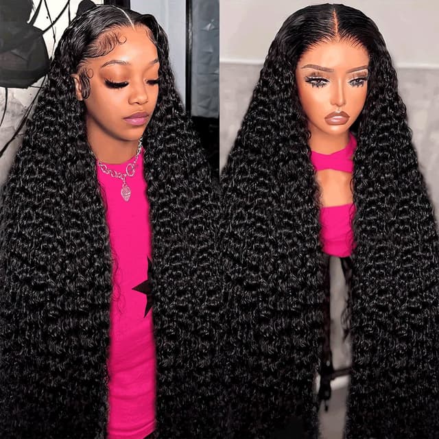 Detalle de Nervoss 30 Inch Deep Wave 13x6 HD Transparent Lace Front Wig (200% Density) with Baby Hair