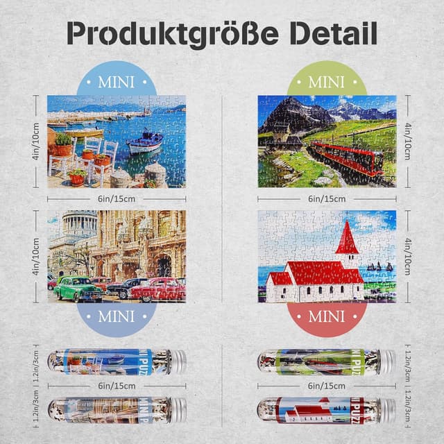 Detalle 2 de MISITU Mini-Puzzle 150er Set mit 4 Stück