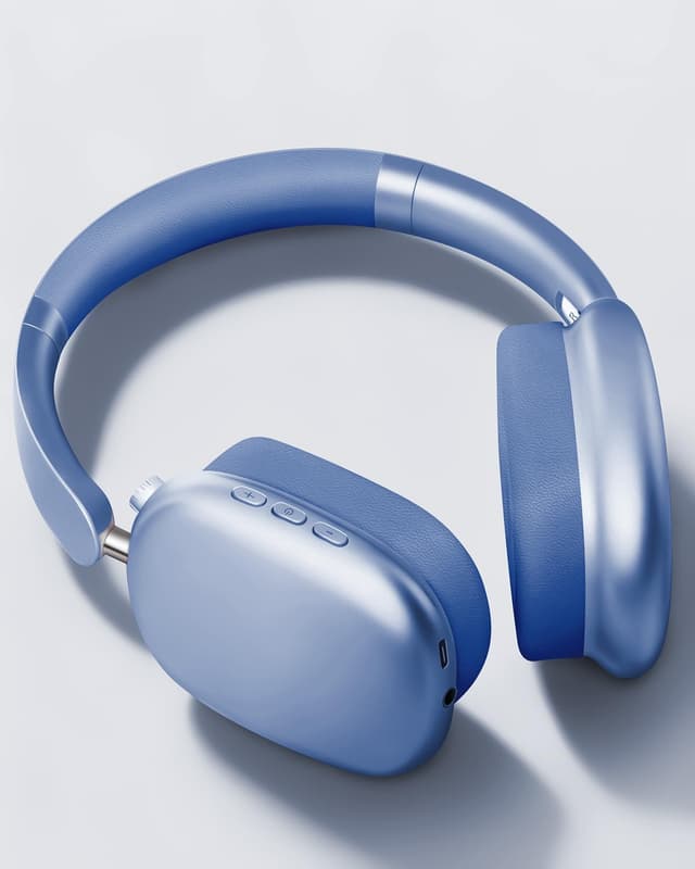 Detalle 2 de Wentronic Y01 Noise-Cancelling Over-Ear-Kopfhörer (Bluetooth 5.3, bis 48 h, faltbar) – Blau