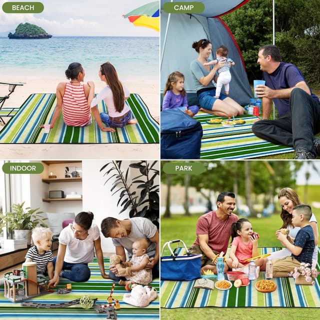 Thumbnail 6 de Coperta Pic Nic Impermeabile 200 x 200 cm pieghevole antisabbia (stuoia da spiaggia/campeggio)