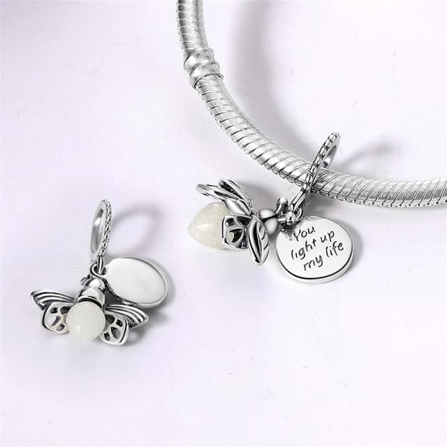 Detalle 2 de TINSLO Charm Anhänger für Damen aus 925 Sterling Silber mit Zirkonia – kompatibel mit europäischen Armband- und Ketten-Charms