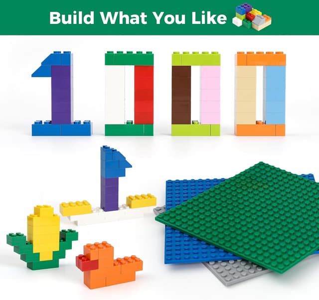 Thumbnail 3 de HUIZDQ 1000-piece building blocks set 6.3" base plates 🧱