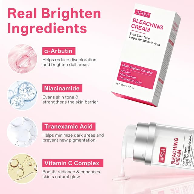 Detalle de APBM Skin Lightening Cream for Intimate Area (Niacinamide, Arbutin, Tranexamic Acid, Vitamin C) 1.7 fl.oz