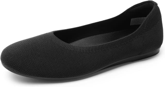 Detalle de DREAM PAIRS Wide Ballet Flats for Women with Arch Support (Foldable Knit Flats)