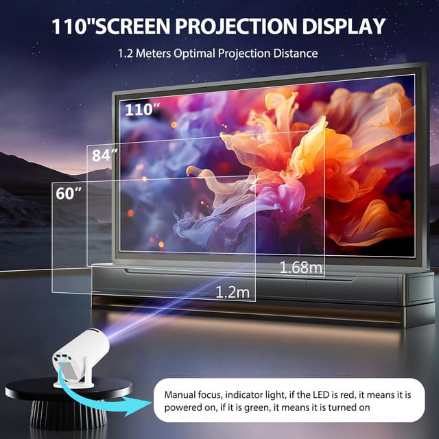 Detalle 1 de DCHAV Portable Mini Wireless Projector HY300 Pro