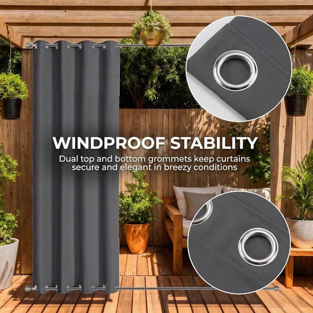 Detalle 2 de LiveGo Outdoor Curtains 140 x 275cm