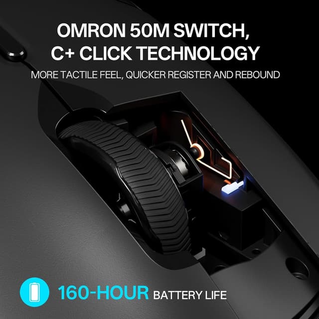 Detalle de Rapoo VT9Pro Wireless Gaming Mouse (PAW 3398, 26,000 DPI, 4K polling) with 10 programmable buttons