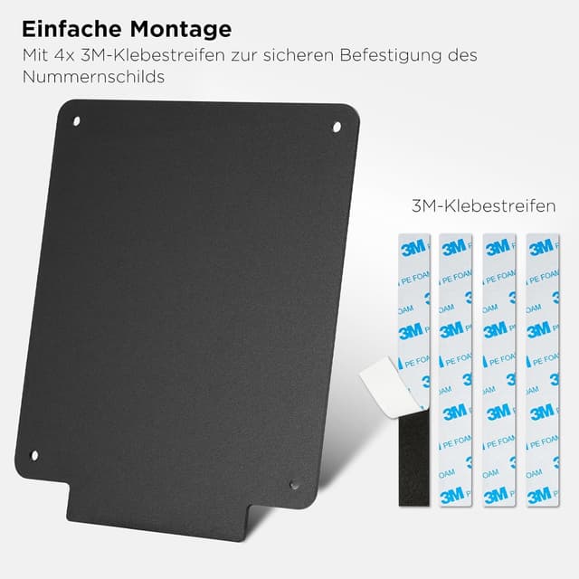 Thumbnail 6 de evermotor Kennzeichenhalter Motorrad 180 x 200 mm mit 108 mm Reflektor – Aluminium Nummernschildhalter