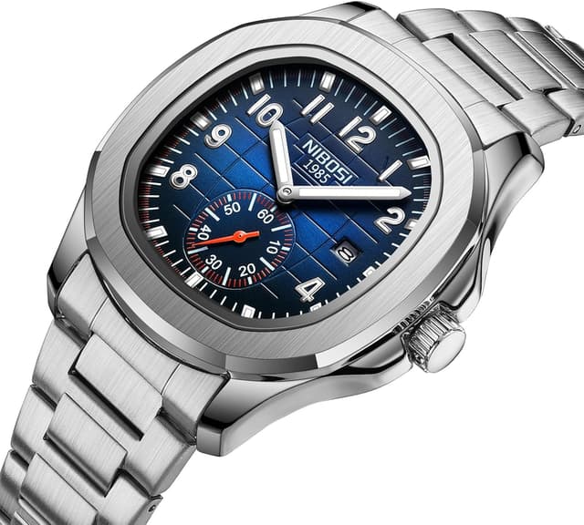 Detalle de NIBOSI 2653 orologio da uomo analogico al quarzo impermeabile con datario