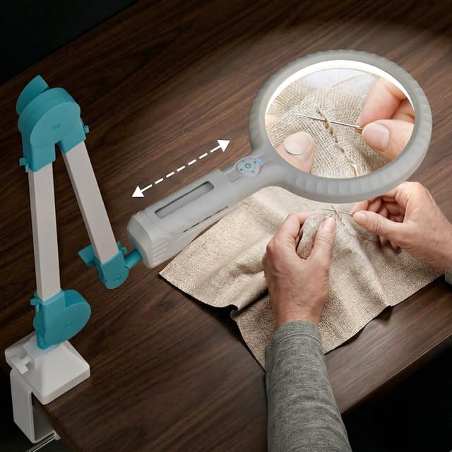 Detalle de ARTDOT abnehmbare Lupe mit Licht und Ständer – Lupenleuchte für Lesen, Basteln und Modellbau