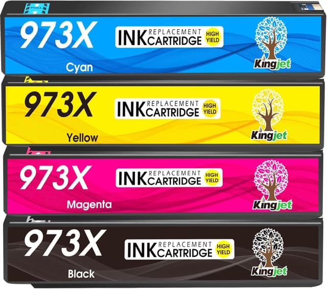 Imagen de KINGJET 973X – confezione da 4 cartucce d’inchiostro compatibili HP 973X per HP PageWide Pro en OfertitasTOP