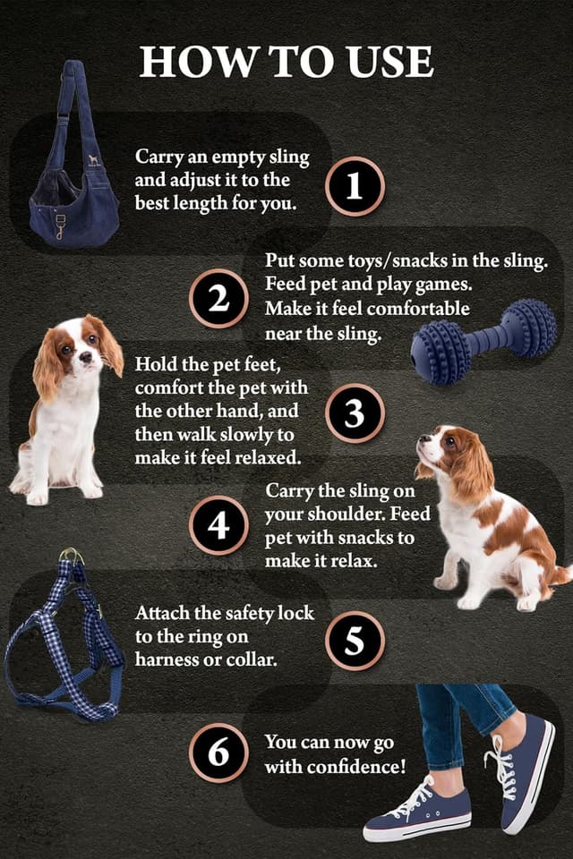 Detalle de Noah & Paw dog sling carrier (denim) for small dogs 5–18lb and cats