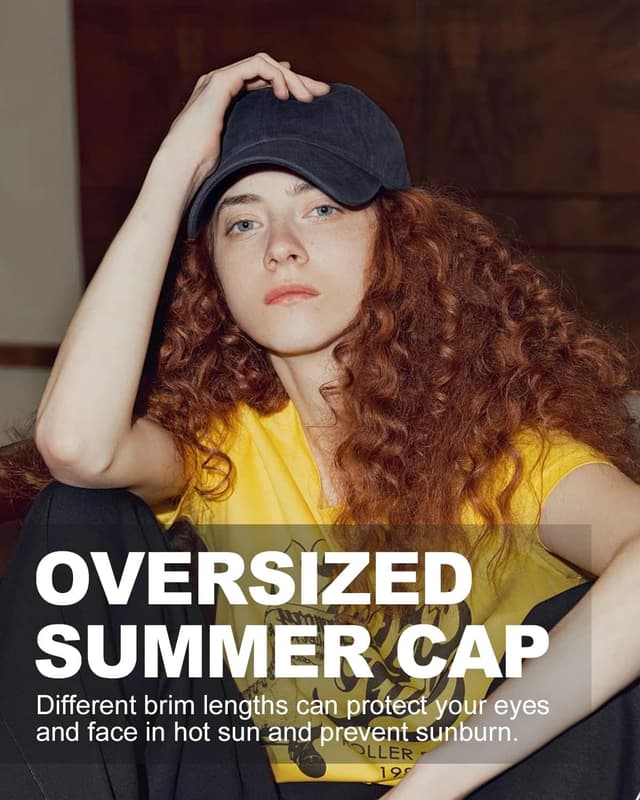 Detalle de Zylioo XL/XXL Baseball Cap (Large Running Sports Cap) for Big Heads – Long Brim & Breathable Cotton