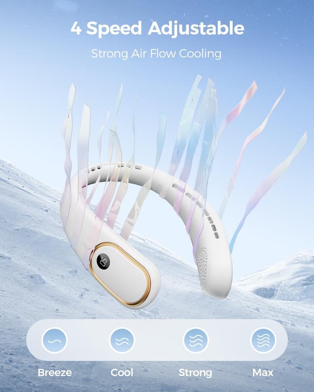 Detalle de Bearwind neck fan with 5000mAh battery