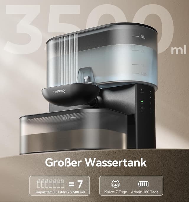 Detalle 1 de FEELNEEDY Trinkbrunnen 3,5 L Akku