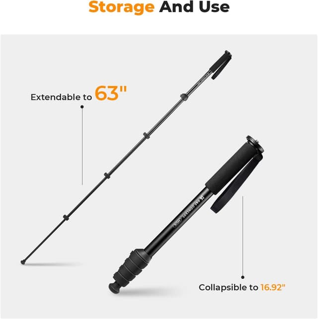 Detalle 1 de K&F CONCEPT MS16 Monopié 160 cm