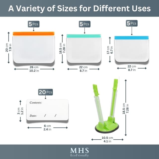 Thumbnail 1 de MHSEcoFriendly Meal Prep Storage Kit 15 bags