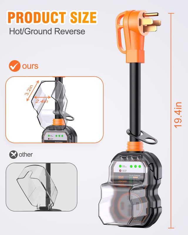 Detalle 2 de GEARGO RV Surge Protectors 15000 Joules 50A 🔌