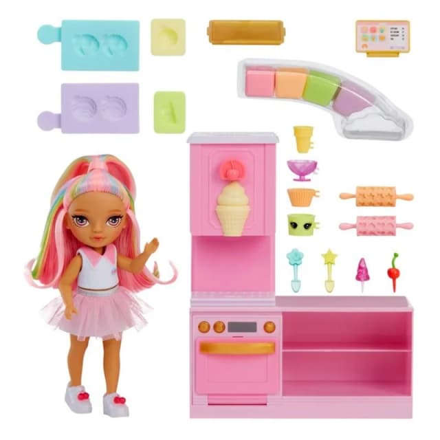 Detalle de Muñeca Rainbow High Kandy Little Dessert Shop Playset multicolor (14 cm)