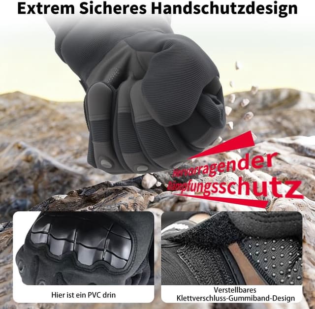Detalle de Fosoloni Winter Motorradhandschuhe mit Protektoren und Touchscreen-Funktion
