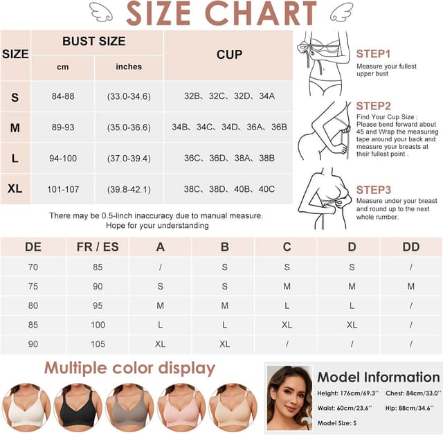 Detalle 2 de TOMEEK Reggiseno senza ferretto da donna con imbottitura comfy e spallacci regolabili