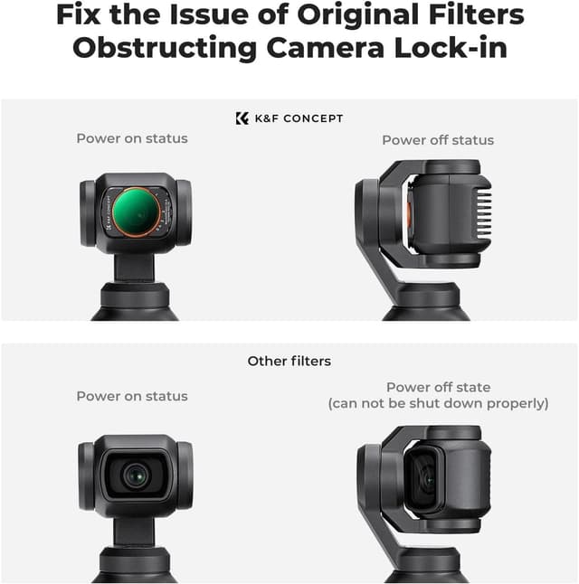 Thumbnail 6 de K&F CONCEPT 2-in-1 ND + black mist magnetic filter for DJI Osmo Pocket 3 (Black-mist 1/4 & ND2-32)