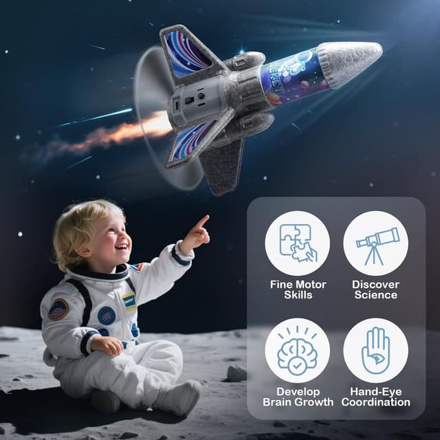 Detalle de Dreamon Rocket Launcher for Kids with Parachute LED Light (rechargeable outdoor space toy)