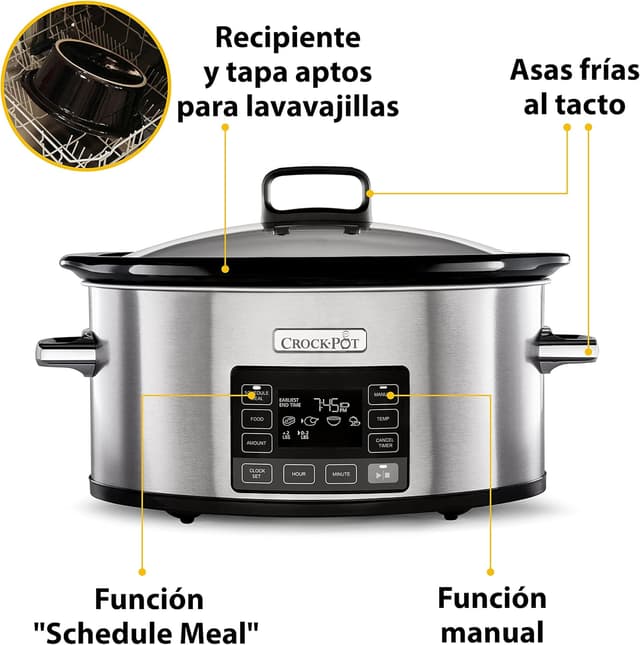 Thumbnail 5 de Crockpot TimeSelect Olla de cocción lenta 5,6 L