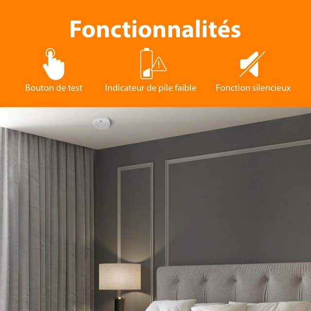 Thumbnail 6 de Smartwares Détecteur de fumée 85 dB 🚨